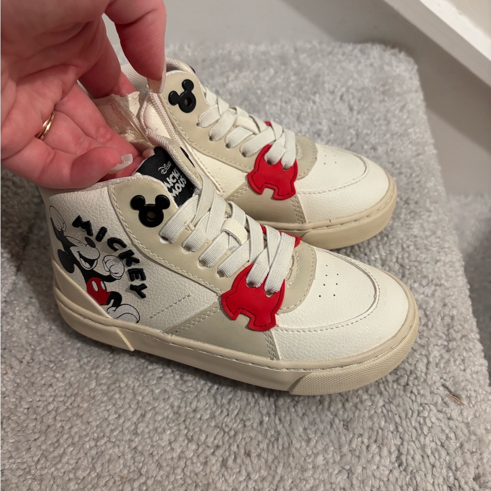 Zara Kids Mickey Mouse High-Top Sneakers - Red & Cream